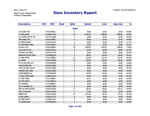 Inventory Management item inventory report