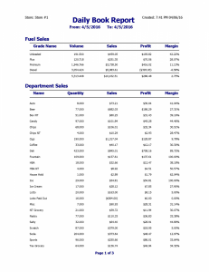 Backroom Online Reports Daily Book Page 1 