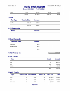 Backroom Online Reports Daily Book Page 2 