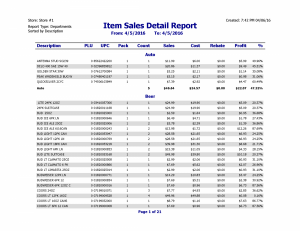 Backroom Online Reports Item Sales Page 01 